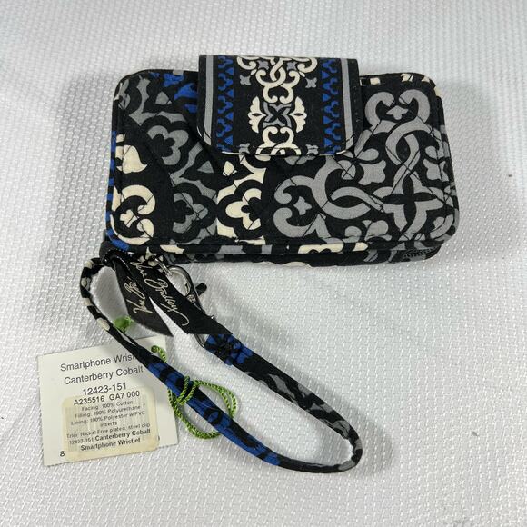 Vera Bradley Wristlet Wallet Canterberry Cobalt Retired Pattern 2013 - Picture 1 of 9